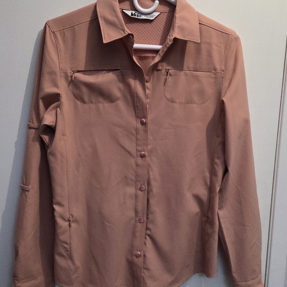 REI Coral Button-Up Shirt